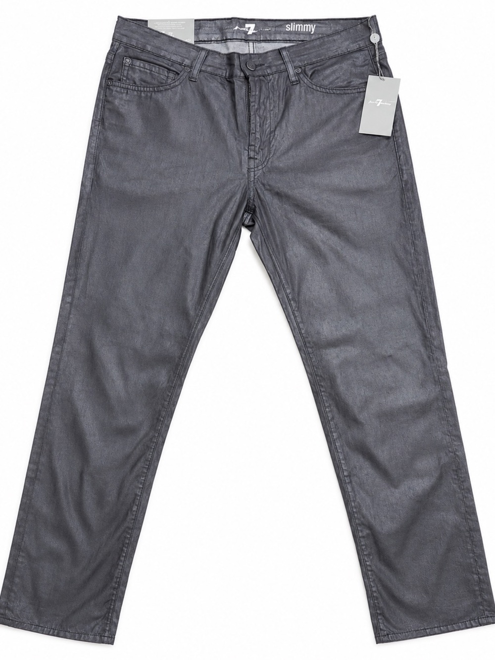 7 For All Mankind Men’s Slimmy Coated Black Jeans Size 31 NWT